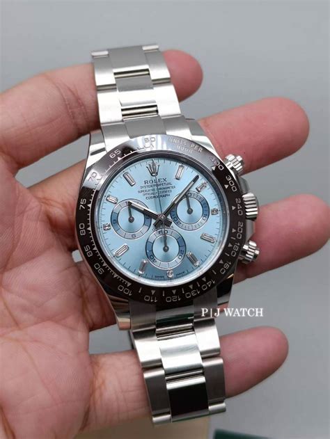 rolex daytona cosmograph lunette aciaio|rolex ice blue dial.